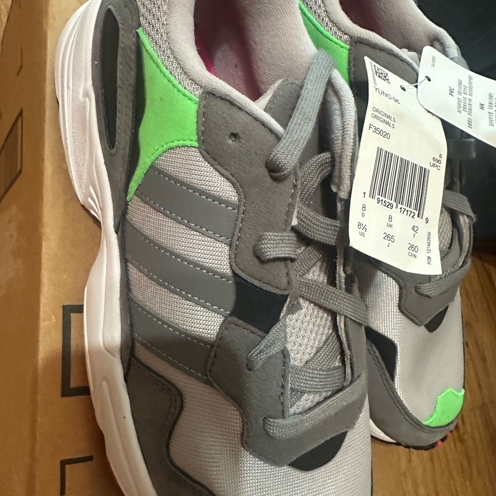 Adidas MENS Neon Green and Gray Sneakers